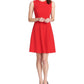 Vestido Tommy Hilfiger Feminino Fit &amp; Flare Vermelho Tamanho 14
