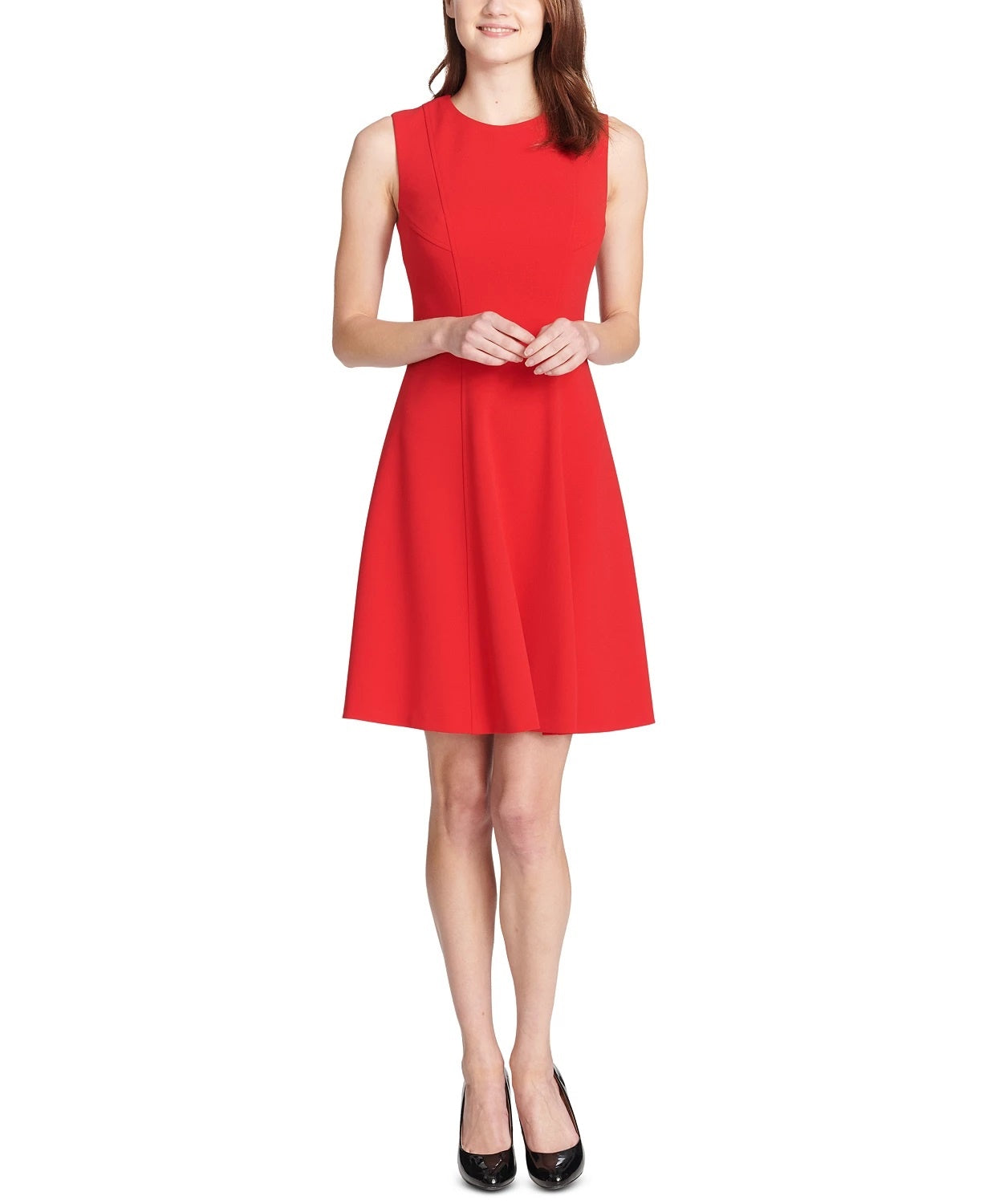 Vestido Tommy Hilfiger Feminino Fit &amp; Flare Vermelho Tamanho 14