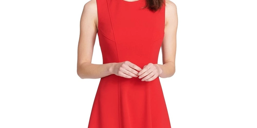 Vestido Tommy Hilfiger Feminino Fit &amp; Flare Vermelho Tamanho 14