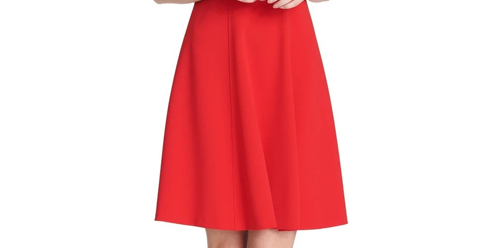 Vestido Tommy Hilfiger Feminino Fit &amp; Flare Vermelho Tamanho 14