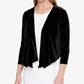 Tommy Hilfiger Cardigan Feminino de Veludo com Bainha de Lenço e Manga Longa Aberta, Suéter Formal Preto, Tamanho Grande