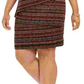 Vestido feminino plus size com estampa geométrica e zigue-zague, tamanho pequeno e cobre ferrugem