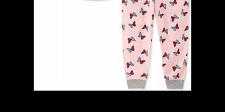Tommy Hilfiger Conjunto de pijama infantil com 2 peças, borboleta, tamanho 4-5, para meninas pequenas e grandes