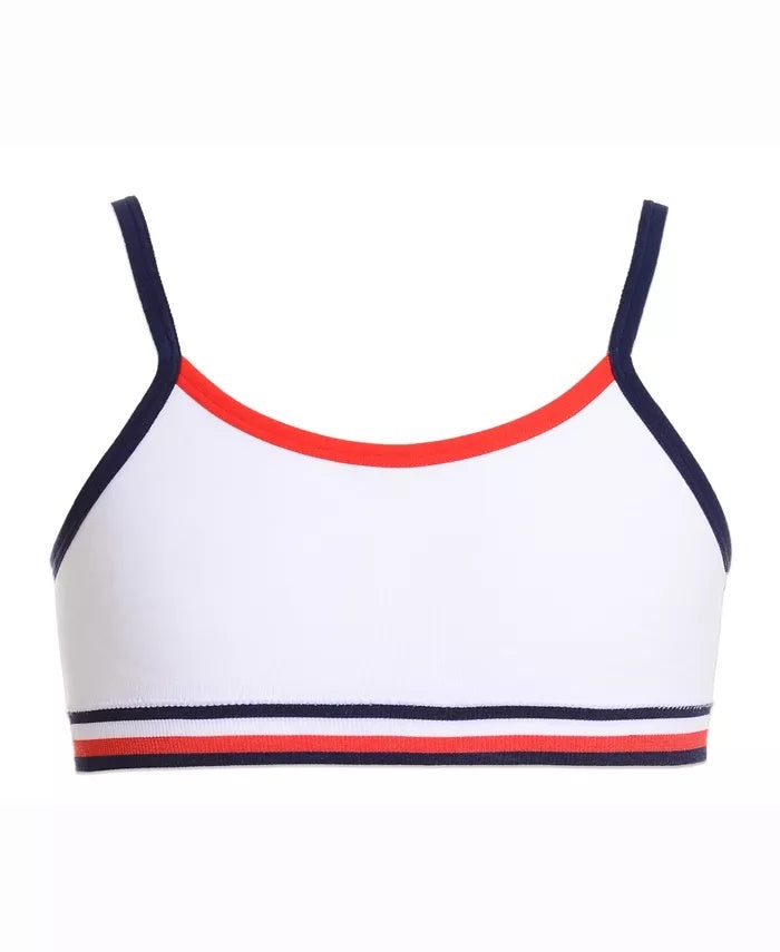 Sutiã Tommy Hilfiger Little &amp; Big Girl's com relevo e sem costura, branco, tamanho 6-7