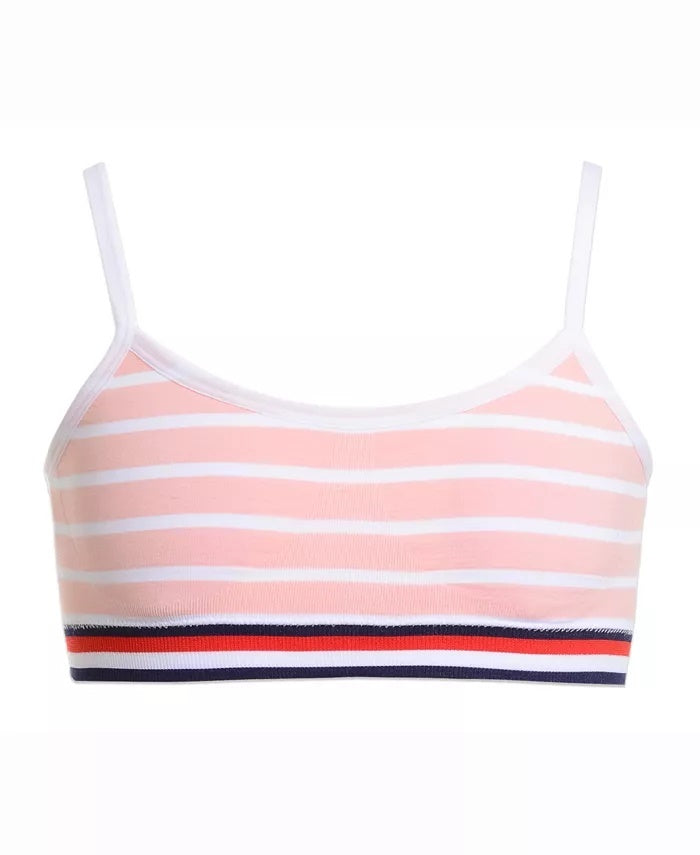 Sutiã listrado sem costura Tommy Hilfiger Little &amp; Big Girl's Rosa Tamanho 12-14