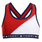 Sutiã Tommy Hilfiger Little &amp; Big Girl's Cross Back Colorblocked Branco Tamanho 6-7