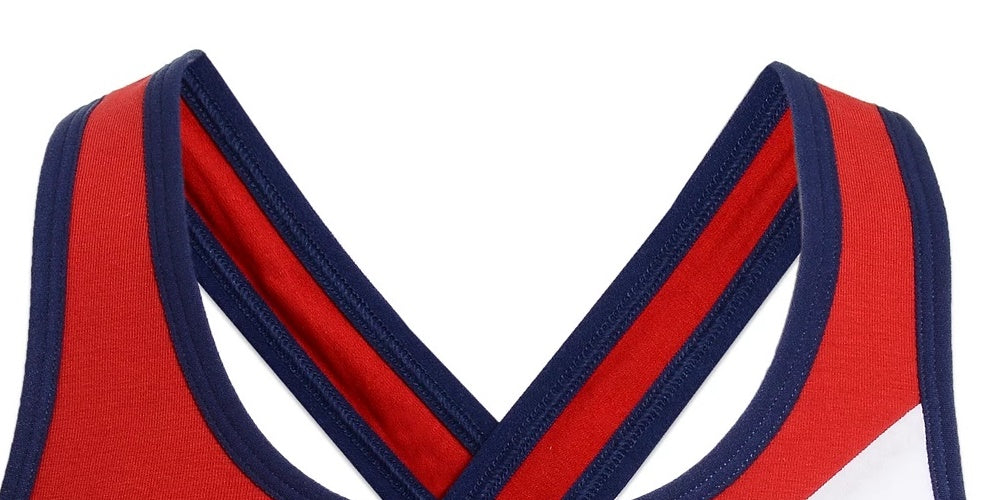 Sutiã Tommy Hilfiger Little &amp; Big Girl's Cross Back Colorblocked Branco Tamanho 6-7