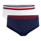 Tommy Hilfiger Little &amp; Big Girl's 2 unidades, roupa íntima hipster sem costura, azul-marinho, tamanho 12-14