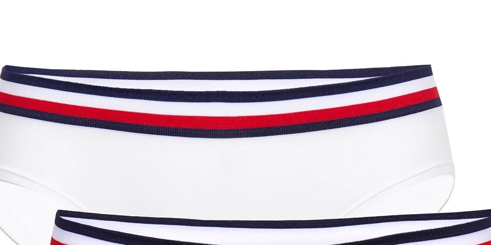 Tommy Hilfiger Little &amp; Big Girl's 2 unidades - Roupa íntima hipster sem costura, branca, tamanho 6-7