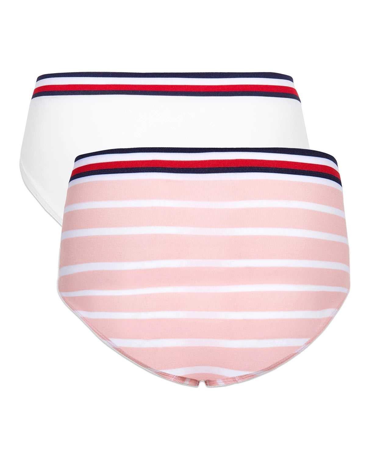 Tommy Hilfiger Little &amp; Big Girl's 2 unidades - Roupa íntima hipster sem costura, branca, tamanho 8-10