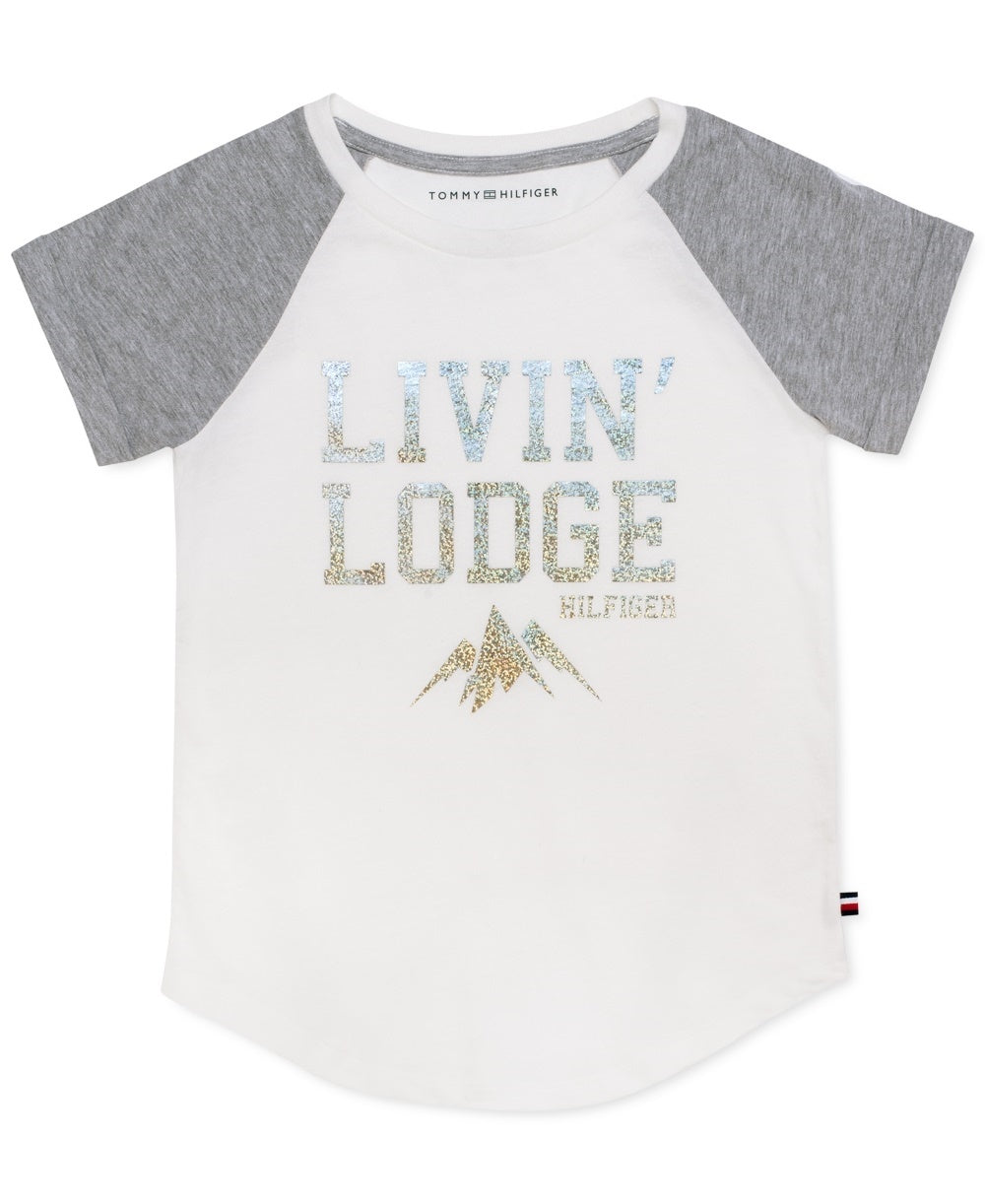 Camiseta Tommy Hilfiger Big Girl's Cotton Livin' Lodge branca tamanho 12-14