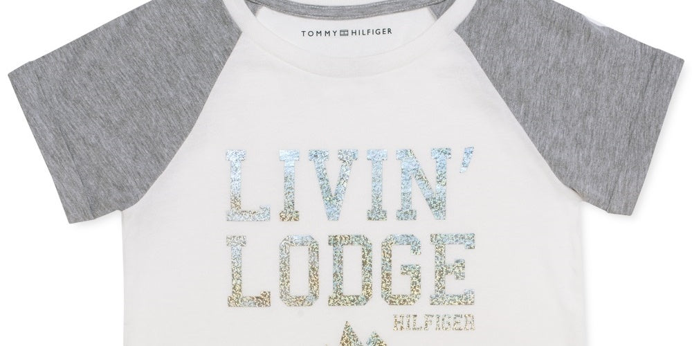 Camiseta Tommy Hilfiger Big Girl's Cotton Livin' Lodge branca tamanho 12-14