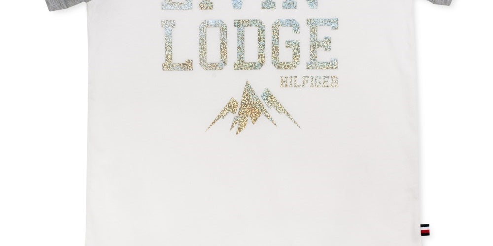 Camiseta Tommy Hilfiger Big Girl's Cotton Livin' Lodge branca tamanho 12-14