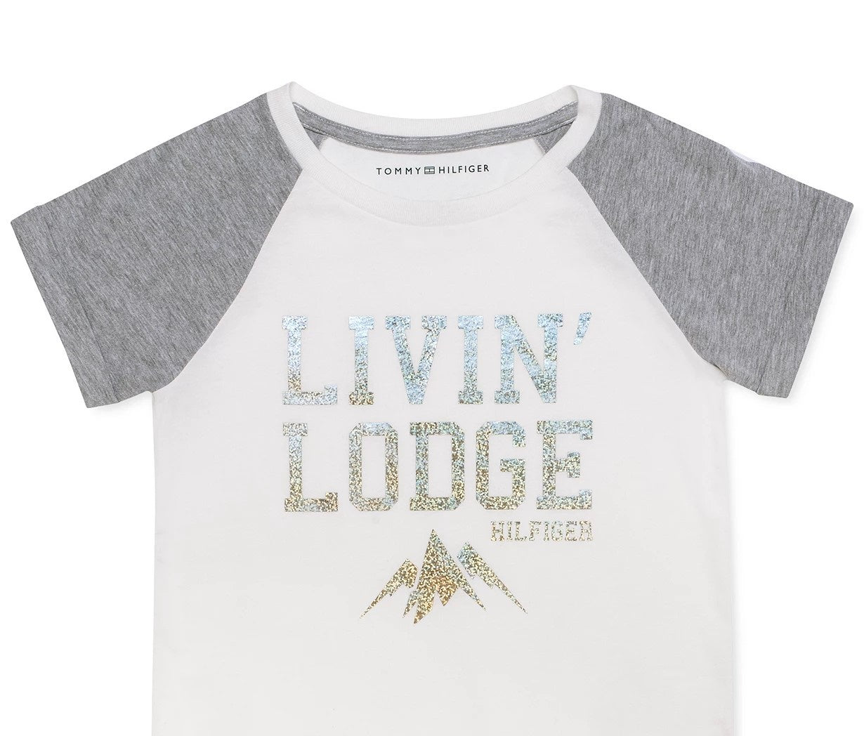 Camiseta Tommy Hilfiger Infantil para Meninas Algodão Livin' Lodge Branca Tamanho 3T