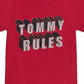 Camiseta Tommy Hilfiger para meninas, de algodão, Tommy Rules, vermelha brilhante, tamanho 6