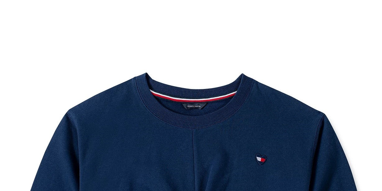Camisa Tommy Hilfiger para meninas, estilo em camadas, azul-marinho, tamanho 5
