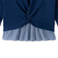 Camisa Tommy Hilfiger para meninas, estilo em camadas, azul-marinho, tamanho 5