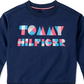 Tommy Hilfiger Moletom com logotipo para meninas, tamanho 4T, azul marinho, slim
