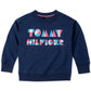 Tommy Hilfiger Moletom com logotipo para meninas, azul marinho, tamanho 6X