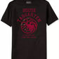 Camiseta masculina gráfica Game of Thrones House Targaryen, preta, tamanho pequeno