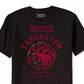 Camiseta masculina gráfica Game of Thrones House Targaryen, preta, tamanho pequeno