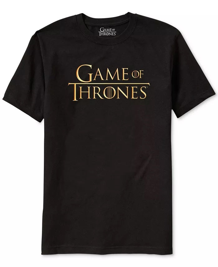 Camiseta masculina com logotipo de Game of Thrones da Ripple Junction, preta, tamanho médio
