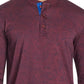 Tallia Masculino Slim Fit Mercerizado Paisley Manga Longa Vermelho Tamanho P