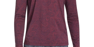 Tallia Masculino Slim Fit Mercerizado Paisley Manga Longa Vermelho Tamanho P