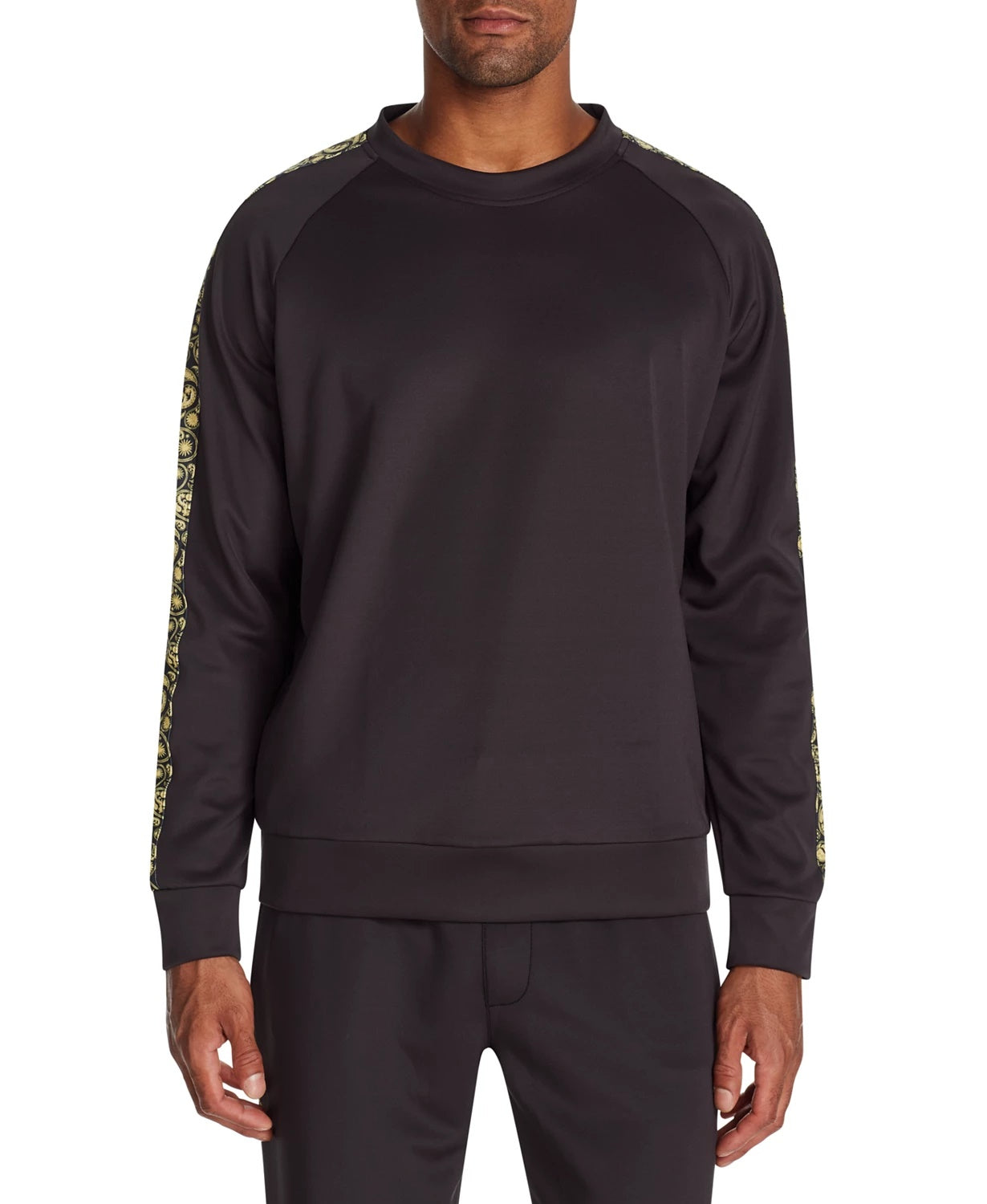 Camisa de moletom masculina Tallia Slim-Fit Stretch Paisley, preta, tamanho pequeno