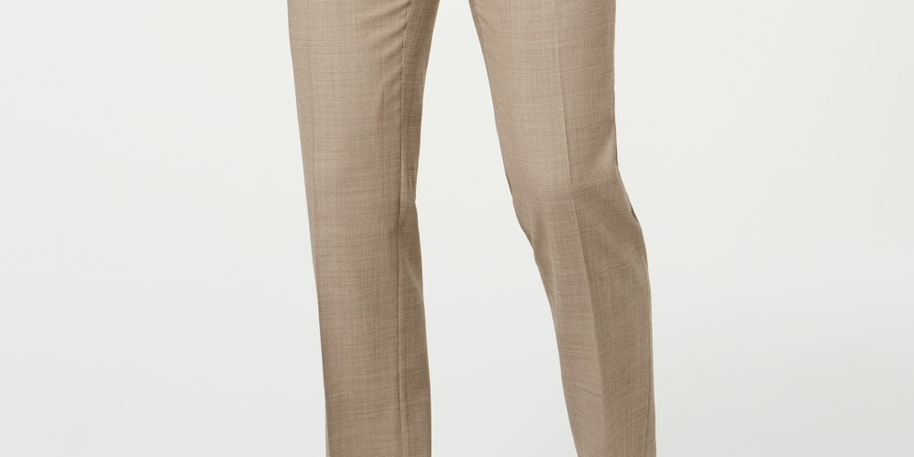 Tommy Hilfiger Masculino Modern Fit THFlex Stretch Tan Sharkskin Terno Calça Separada Bege Tamanho 32X30