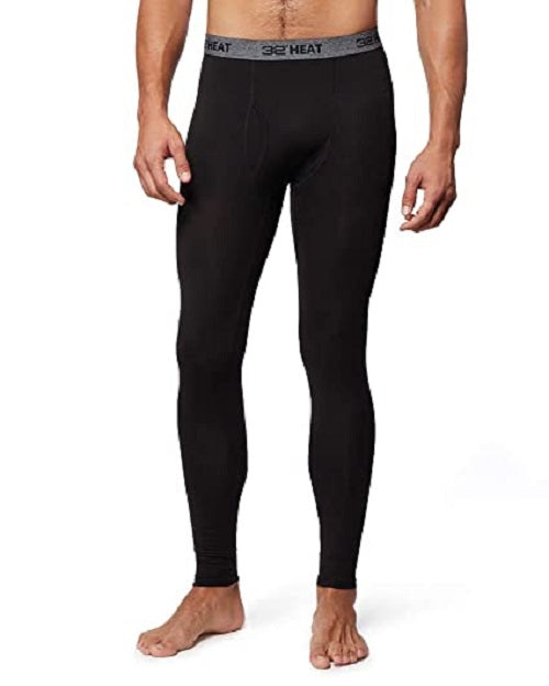 Leggings de camada de base masculina 32 Degrees, pretas, tamanho XX-G