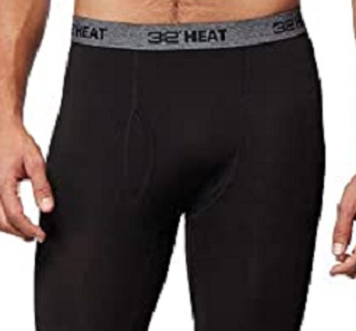 Leggings de camada de base masculina 32 Degrees, pretas, tamanho XX-G