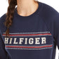 Tommy Hilfiger Moletom com logotipo esportivo feminino azul marinho tamanho XX-G