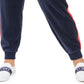 Calça jogger feminina Tommy Hilfiger Sport Plus Size com listras de veludo, azul marinho, tamanho 2X