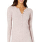 Túnica Henley Térmica Rosa Feminina Think da Free People, de Malha Waffle, Plush, Nova, Rosa, Tamanho X-S