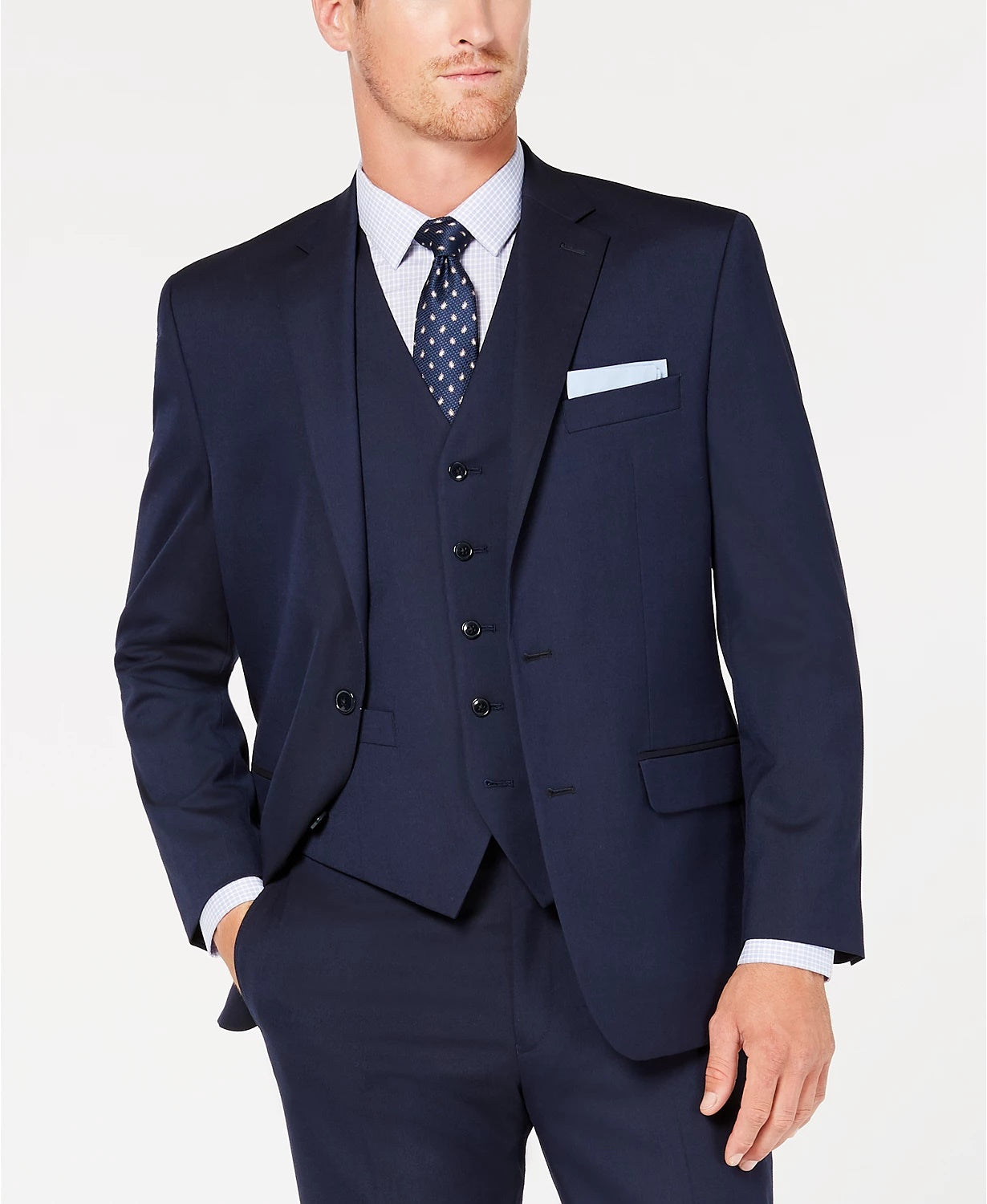 Terno masculino Club Room Classic-Fit Stretch Azul Marinho Twill Vested Tamanho Azul Marinho 40