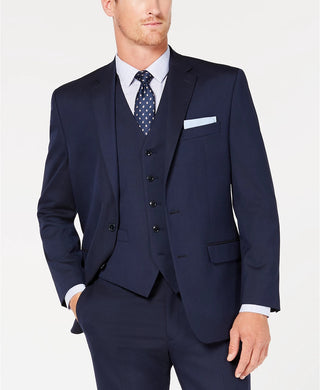 Club Room Men's Classic-Fit Stretch Navy Twill Vested Suit  Navy Size 40