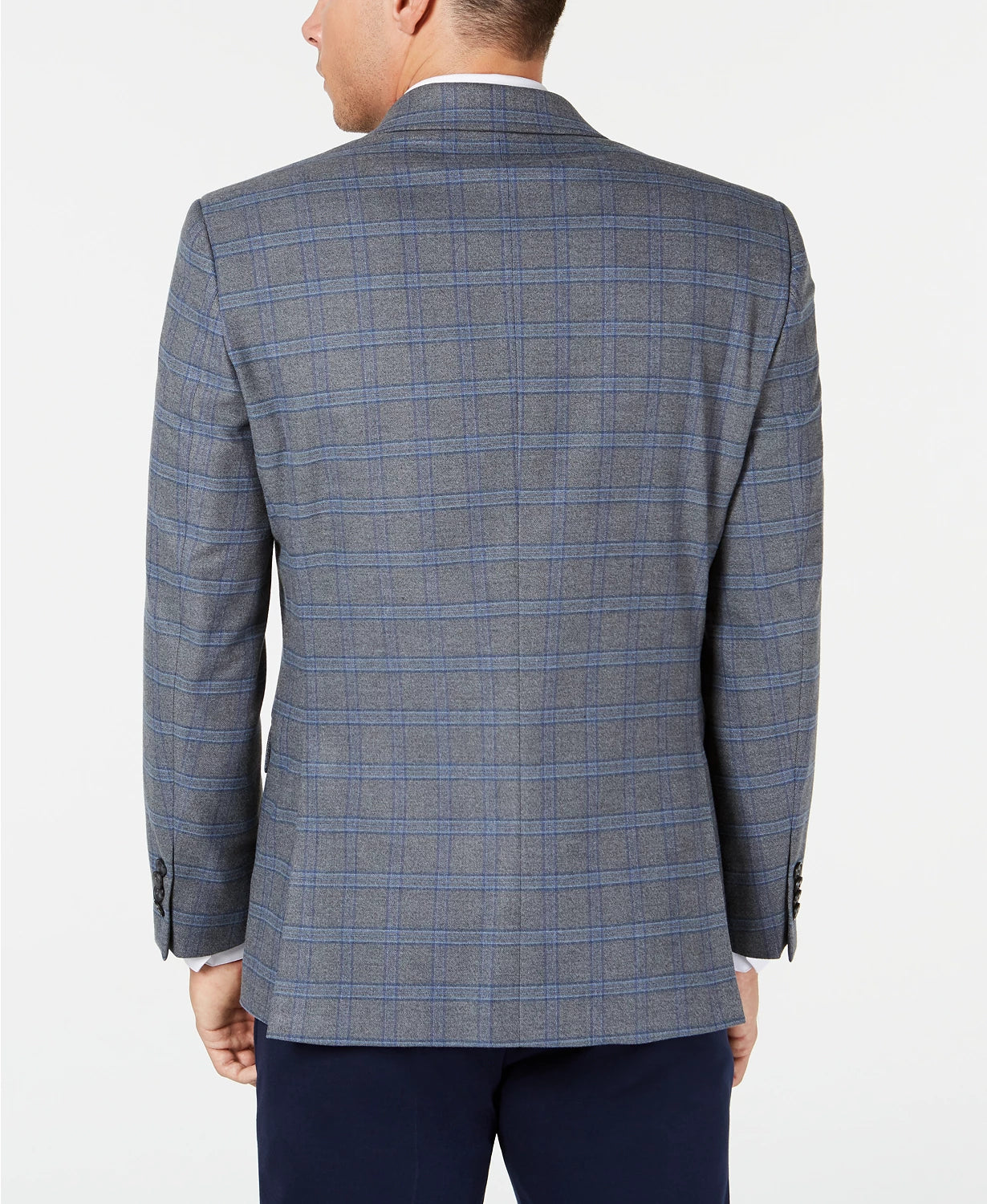 Tommy Hilfiger Masculino Modern Fit Thflex Stretch Windowpane Sport Coat Cinza Tamanho 40