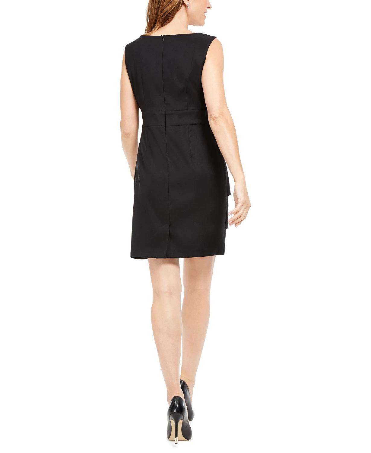 Vestido curto feminino bordado e com camadas, tamanho 8P, dourado