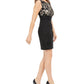 Vestido curto feminino bordado e com camadas, tamanho 8P, dourado