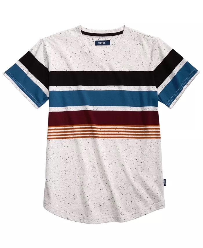 Camiseta Univibe Big Boys Billy Colorblocked Listra Gola V Tamanho Natural Grande