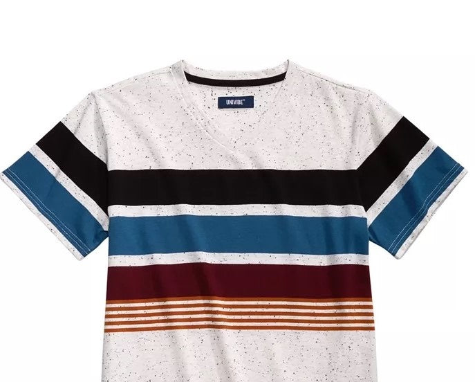 Camiseta Univibe Big Boys Billy Colorblocked Listra Gola V Tamanho Natural Grande