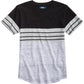 Camiseta Univibe Big Boys Infantil Listrada Colorblocked Gola V Preta Tamanho Grande