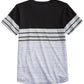 Camiseta Univibe Big Boys Infantil Listrada Colorblocked Gola V Preta Tamanho Grande