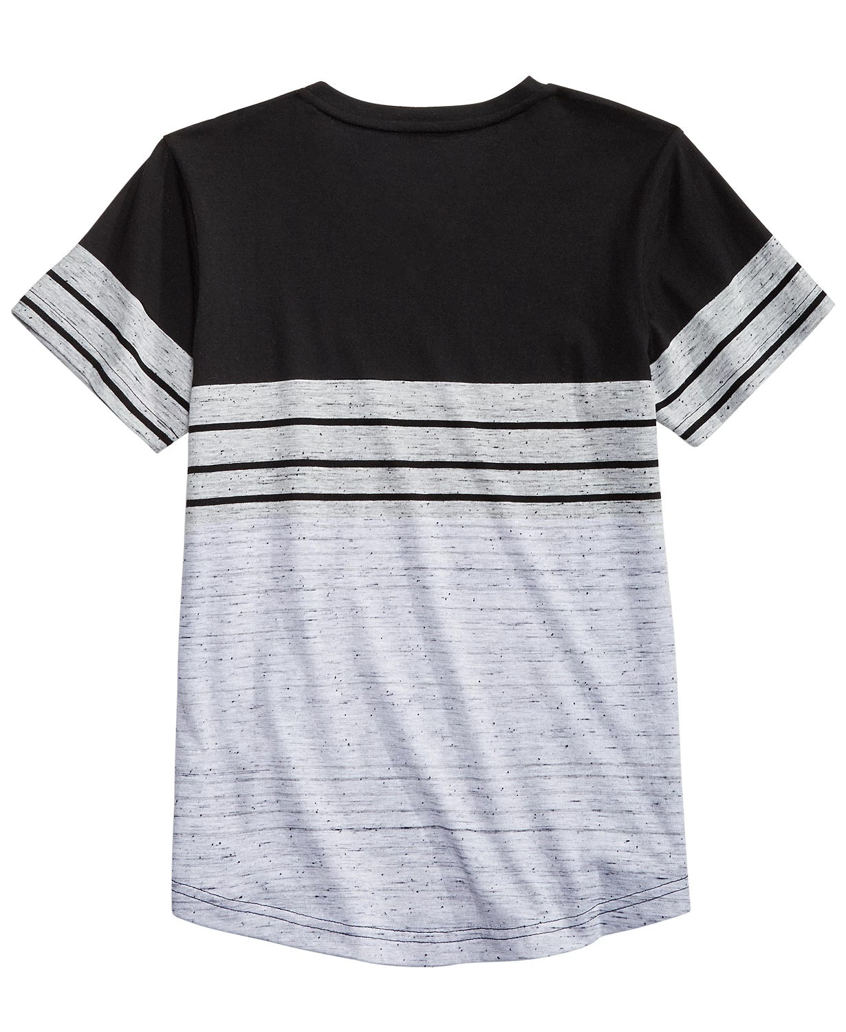 Camiseta Univibe Big Boys Infantil Listrada Colorblocked Gola V Preta Tamanho Grande