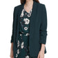 Blazer feminino DKNY com manga franzida e frente aberta, verde, tamanho 12