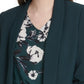 Blazer feminino DKNY com manga franzida e frente aberta, verde, tamanho 12