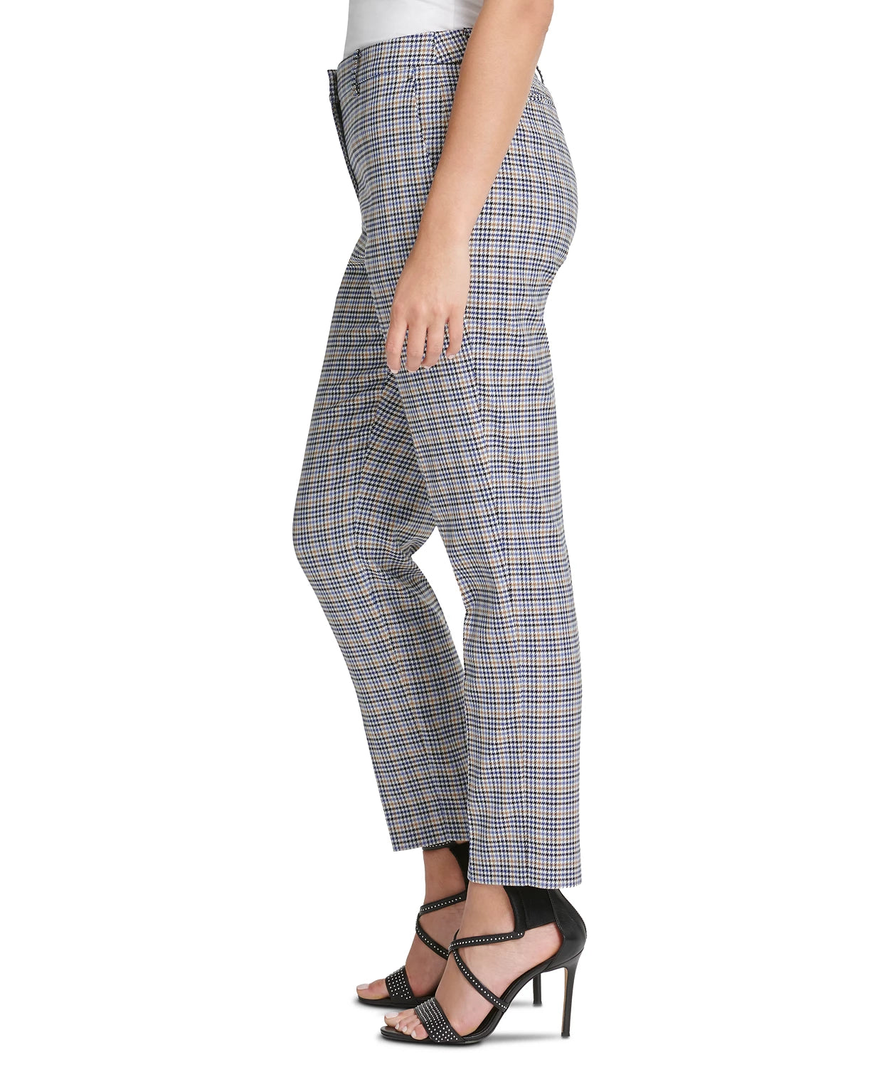 Calça DKNY Houndstooth Plaid Essex Ankle Pants Feminina Azul Tamanho 4