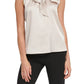 Blusa feminina DKNY com gola alta e laço, rosa, tamanho extragrande