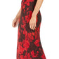 Vestido de festa feminino Connected com decote canoa e bainha midi, vermelho, tamanho 6